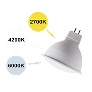 Лампа светодиодная Ecola MR16   LED Premium  8,0W  220V GU5.3  с изменяемой цв.темп. (6500/4200/2700K) матовая 48x50  [M2FT80ELC.]